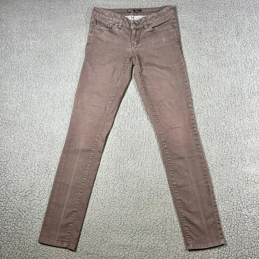 Prana Kara Jeans Womens 2/26 Brown Slim Tapered Leg Stretch Denim Pants 5759 - Picture 1 of 10